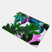 Rosa und grüne Blätter Türmatte (Schrägansicht)