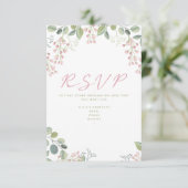 Rosa und grüne Blätter und Blume "UAWG"-Karte Begleitkarte (Stehend Vorderseite)