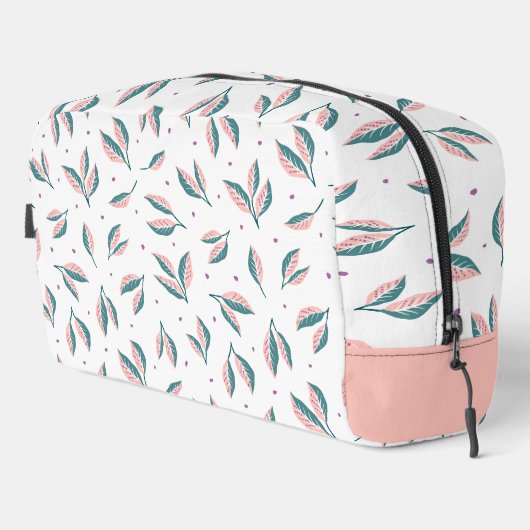 Rosa und grüne Blätter Waschbeutel (Rechte Ecke)