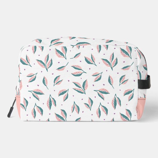 Rosa und grüne Blätter Waschbeutel (Rückseite)