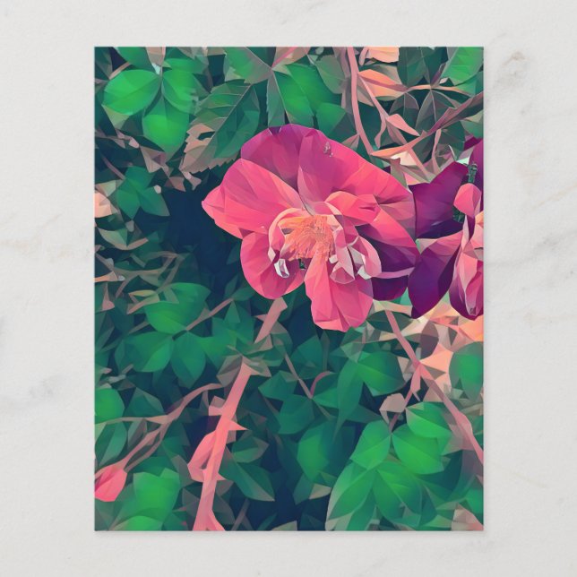 Rosa und grüne Blume, die Papierhandwerkstücke her (Vorderseite)