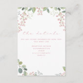 Rosa und grüne Blume, elegante Details Begleitkarte (Vorderseite)