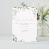 Rosa und grüne Blume, elegante Details Begleitkarte (Stehend Vorderseite)