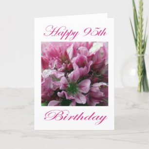 Rosa und grüne Blume Happy 95. Geburtstag Karte