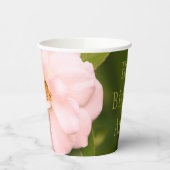 Rosa und grüne Blume Pappbecher (Links)