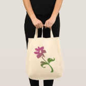 Rosa und grüne Blume Poetica Tragetasche (Vorderseite (Produkt))