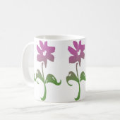 Rosa und grüne Blume Tasse (Vorderseite Links)