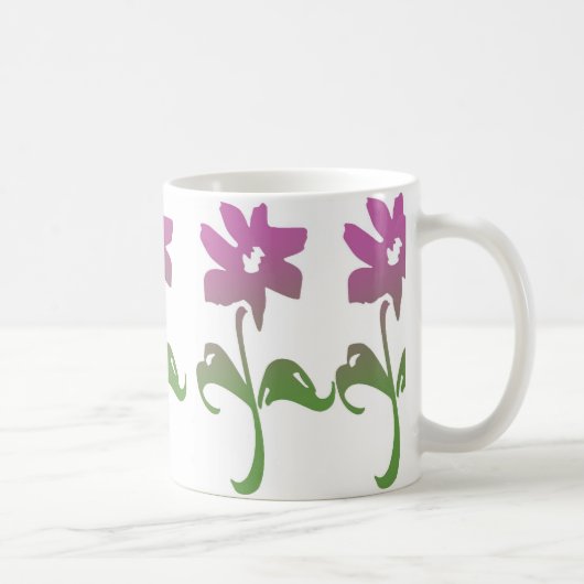 Rosa und grüne Blume Tasse (Rechts)