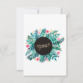 Rosa und grüne Blumen und Blätter Dankeskarte (Vorderseite)