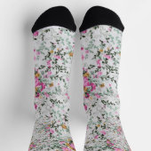 Rosa und grüne Blumengestalt Socken (Oben)