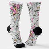 Rosa und grüne Blumengestalt Socken (Gewinkelt)
