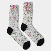Rosa und grüne Blumengestalt Socken (Rechts)