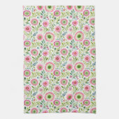 Rosa und grüne Blumenküche Handtuch (Vertikal)