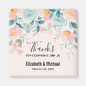 Rosa und grüne Blumenrinde Danke Magnet (Vorne)