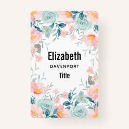 Rosa und grüne Blumenrinnen Ausweis