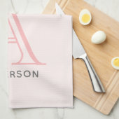 Rosa und grüne Blumenrinnen Geschirrtuch (Viertel Falte)