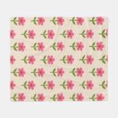 Rosa und grüne Blüten Fleecedecke (Vorderseite (Horizontal))