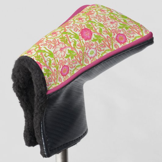 Rosa und grüne Blüten Golf Headcover (3/4 Vorderseite)
