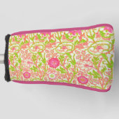 Rosa und grüne Blüten Golf Headcover (Vorderseite)