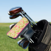 Rosa und grüne Blüten Golf Headcover (In Situ)