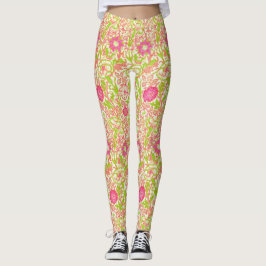Rosa und grüne Blüten Leggings