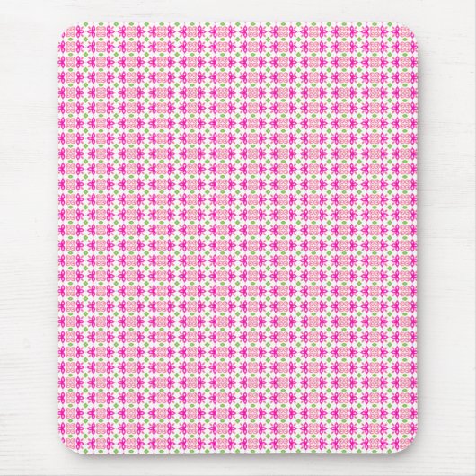 Rosa und grüne Blüten Mousepad (Vorne)