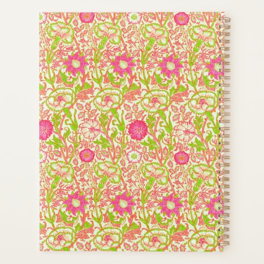 Rosa und grüne Blüten Planer (Rückseite)