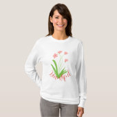 Rosa und grüne Blüten T-Shirt (Vorne ganz)