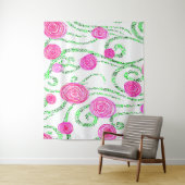 Rosa und grüne Blüten Wandteppich (Beispiel)