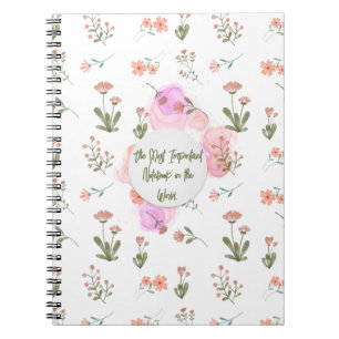 Rosa und grüne Blütenfarben-Notebook Notizblock