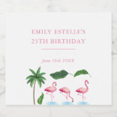 Rosa und grüne Blütengeburt Schaumweinetikett (Einzelnes Label)