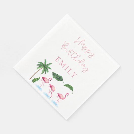 Rosa und grüne Blütengeburt Serviette (Ecke)