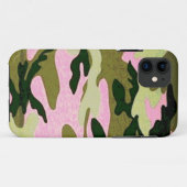 Rosa und grüne Camoflaume Case-Mate iPhone Hülle (Rückseite (Horizontal))