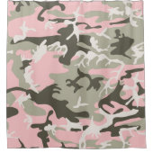 Rosa und grüne Camouflage, Militär, Armee Duschvorhang (Vorderseite)