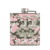 Rosa und grüne Camouflage, Militär, Armee Flachmann (Rückseite)