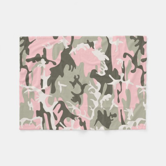 Rosa und grüne Camouflage, Militär, Armee Fleecedecke (Vorderseite (Horizontal))
