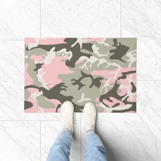 Rosa und grüne Camouflage, Militär, Armee Fußmatte (Indoor)
