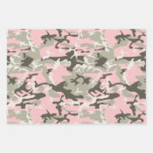 Rosa und grüne Camouflage, Militär, Armee Geschenkpapier Set (Vorderseite)