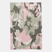 Rosa und grüne Camouflage, Militär, Armee Geschirrtuch (Vertikal)