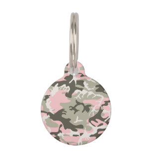 Rosa und grüne Camouflage, Militär, Armee Haustiermarke