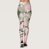 Rosa und grüne Camouflage, Militär, Armee Leggings (Rückseite)
