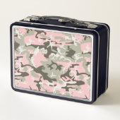 Rosa und grüne Camouflage, Militär, Armee Metall Brotdose (Rückseite)
