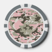 Rosa und grüne Camouflage, Militär, Armee Pokerchips (Vorderseite)