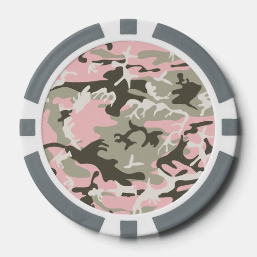 Rosa und grüne Camouflage, Militär, Armee Pokerchips (Vorderseite)