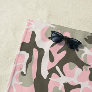 Rosa und grüne Camouflage, Militär, Armee Strandtuch