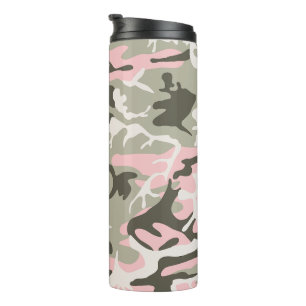 Rosa und grüne Camouflage, Militär, Armee Thermosbecher