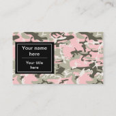 Rosa und grüne Camouflage, Militär, Armee Visitenkarte (Rückseite)
