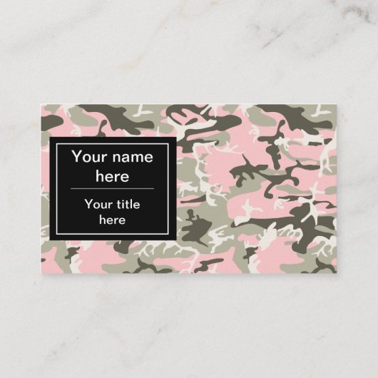 Rosa und grüne Camouflage, Militär, Armee Visitenkarte (Rückseite)