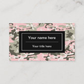Rosa und grüne Camouflage, Militär, Armee Visitenkarte (Rückseite)