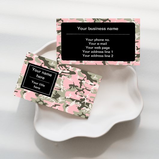 Rosa und grüne Camouflage, Militär, Armee Visitenkarte